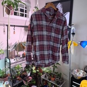 Eddie Bauer Flannel Shirt Mens Long Sleeve Plaid Button Up‎ Casual Everyday